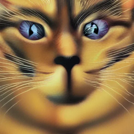 Image similar to a cat made of hamburgers, detailed digital art by salvadore dali,