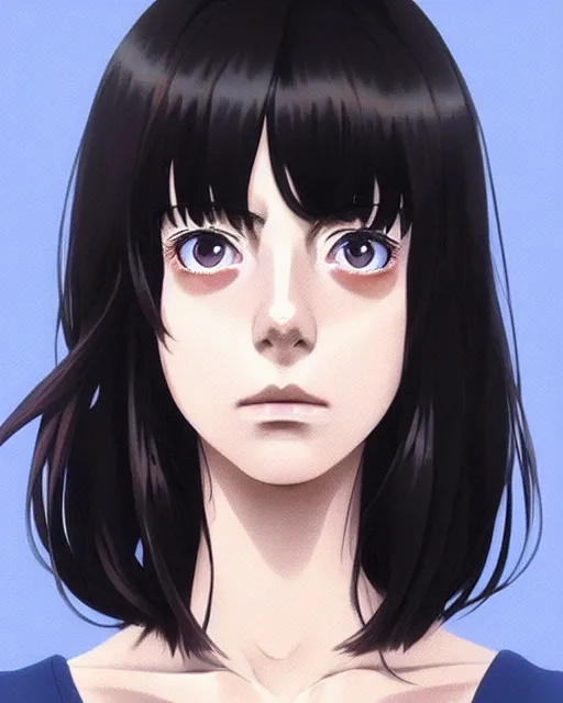 Prompt: portrait Anime kaya scodelario, skins, cute-fine-face, black-hair, blue eyes, pretty face, realistically shaded, Perfect face, fine details. Anime. skins, realistic shaded lighting by Ilya Kuvshinov, katsuhiro otomo, ghost-in-the-shell, magali villeneuve, artgerm, rutkowski, WLOP Jeremy Lipkin, Giuseppe Dangelico Pino, Michael Garmash, Rob Rey