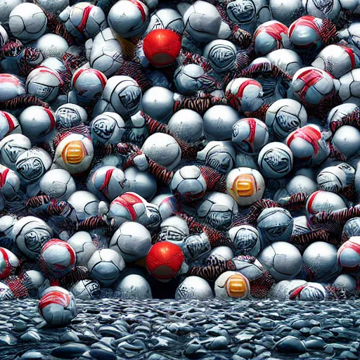 Image similar to ocean of footballs, 8 k