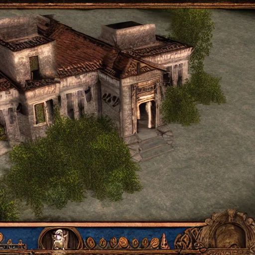 Image similar to a spanish colonial mansion, neverwinter nights screenshot