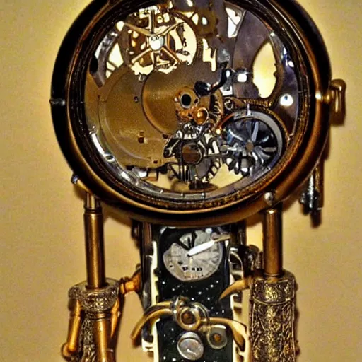 Image similar to dream a steampunk time machine in the midage