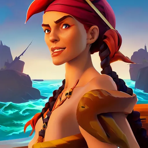 Image similar to jack the pirate mermaid on sea of thieves game avatar hero, behance hd by jesper ejsing, by rhads, makoto shinkai and lois van baarle, ilya kuvshinov, rossdraws global illumination