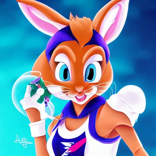 Prompt: Lola Bunny from Space Jam (1996) by artgerm