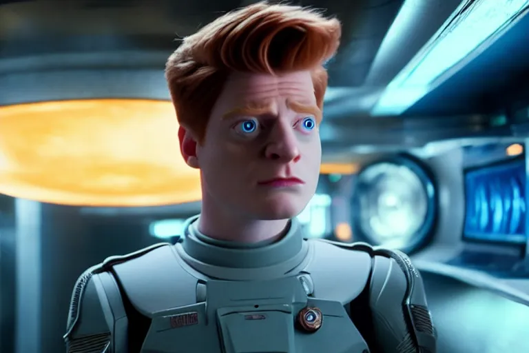 Image similar to live action film still of philip j. fry in the new sci - fi movie futurama