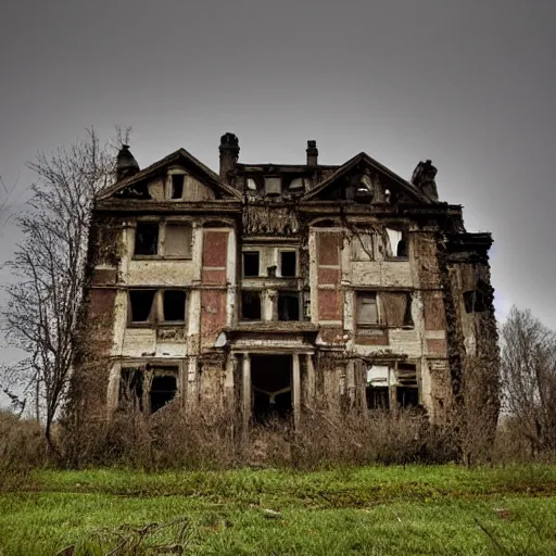 Prompt: an old abandoned mansion