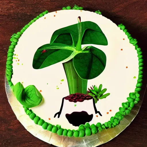 Prompt: a venus fly trap eating cake