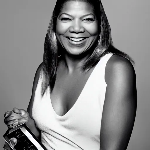Image similar to queen latifah grinning with huge teeth, award winning portrait photography