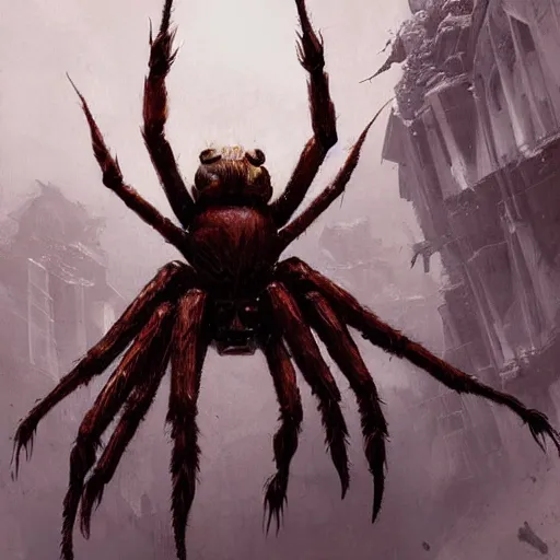 Image similar to giant spider monster fantasy art by greg rutkowski