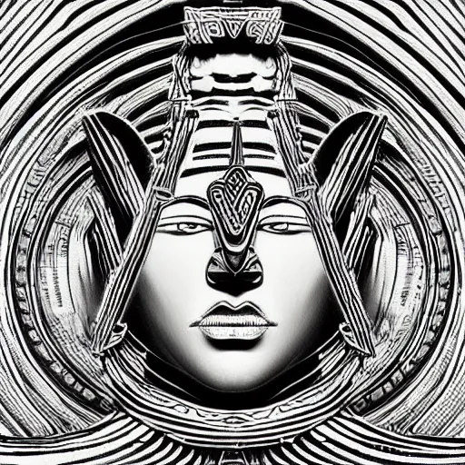 Prompt: mayan shiva, symmetrical, digital art, alex gray