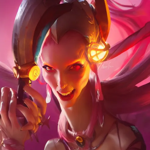 Image similar to jinx from arcane, league of legends, photorealistic, greg rutkowski, artstation,