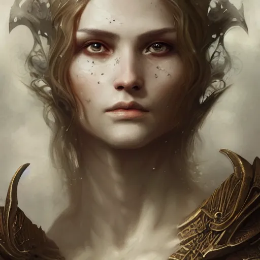Prompt: portrait of a aasimar, d & d, fantasy, intricate, elegant, highly detailed, digital painting, artstation, concept art, matte, sharp focus, illustration, art by aenaluck and roberto ferri and greg rutkowski, epic fantasy, digital painting