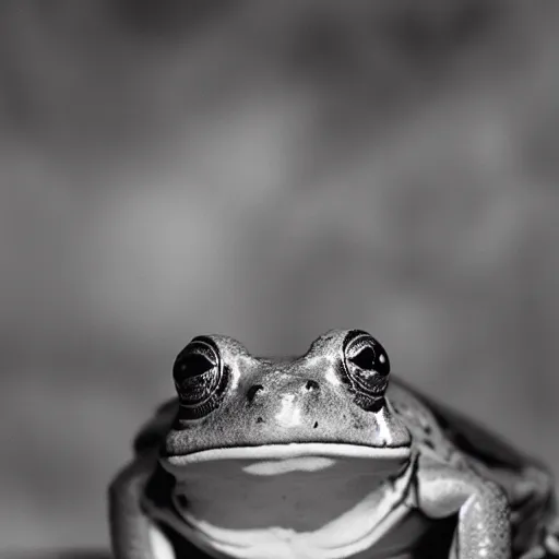 Image similar to An old photo of a sophisticated frog in a nice suit