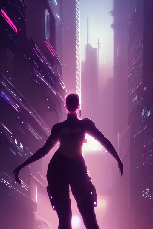 Image similar to field, city, cyberpunk, fantasy, neon lights, sharp focus, intricate, elegant, digital painting, artstation, matte, highly detailed, concept art, illustration, ambient lighting, art by ruan jia and artgerm and range murata and wlop and ross tran and william, adolphe bouguereau and beeple