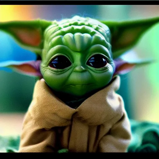 Prompt: baby yoda in origami!!, ( colorful, cute ) macro photo 5 d mk 2, bokeh