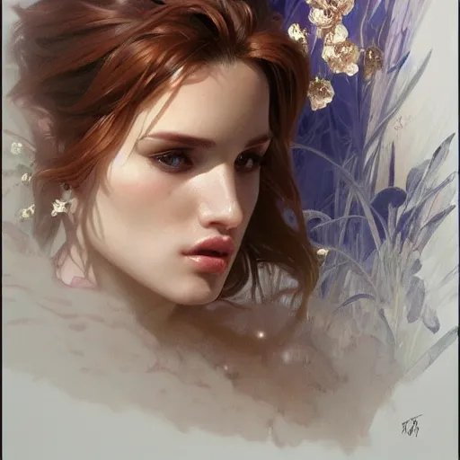 Prompt: ultra realistic illustration, bella thorne blowing a kiss, intricate, elegant, highly detailed, digital painting, artstation, concept art, smooth, sharp focus, illustration, art by artgerm and greg rutkowski and alphonse mucha