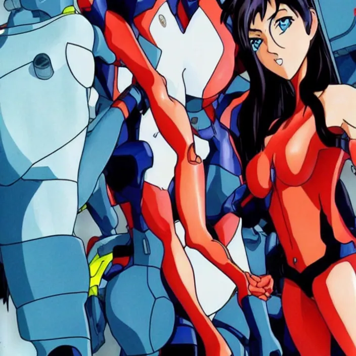 Prompt: megan fox in neon genesis evangelion