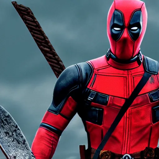 Image similar to Deadpool in the Vikings 4K quality super realistic