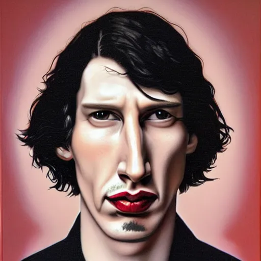 Prompt: portrait of adam driver by mark ryden