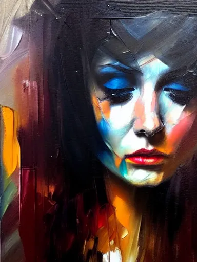 Image similar to neo - baroque portrait of a woman painted by henry asencio, leonid afremov, casey baugh, sandra chevrier, peter coulson : : hyperreal, painting, realism