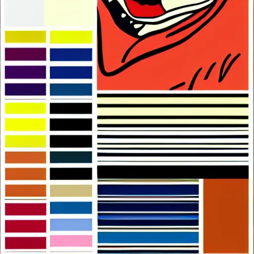 Prompt: roy lichtenstein color palette