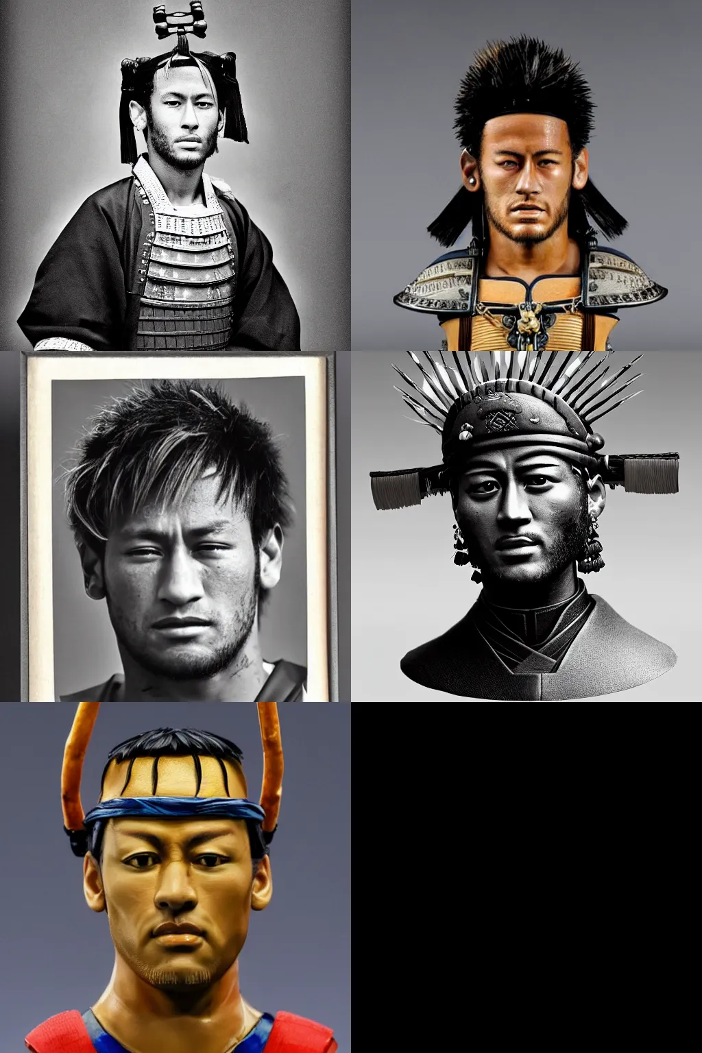 Image similar to Neymar as japanese samurai in 1800s, bust porttait