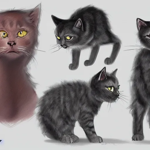 Prompt: concept art of some new cat specie, studies