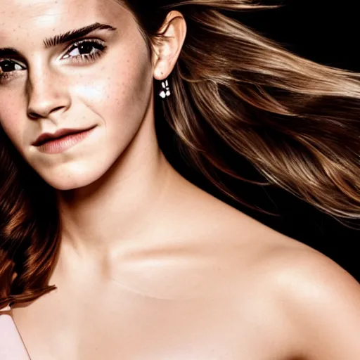 Image similar to Emma Watson modeling in Victoria's Secret, XF IQ4, f/1.4, ISO 200, 1/160s, 8K, RAW, unedited, symmetrical balance, in-frame, sharpened