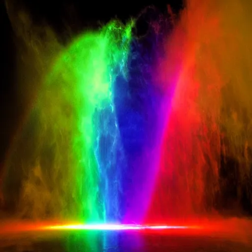 Image similar to rainbow cosmic volumetric lights phoenix