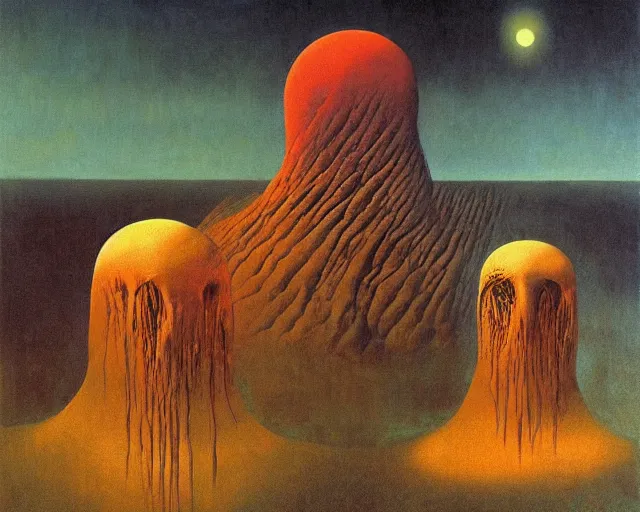 Image similar to change by beksinski, carrington, bosch, dali, barlowe, magritte