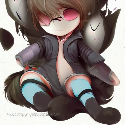 Image similar to sleeping chibi cat deviantart artstation cgsociety