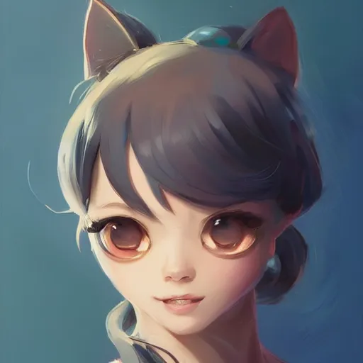 Image similar to portrait kitten focus cute eye enchanted official fanart behance hd artstation by Jesper Ejsing, by RHADS, Makoto Shinkai and Lois van baarle, ilya kuvshinov, rossdraws portrait, highly detailed, digital painting, concept art, sharp focus, illustration, cinematic lighting, art by artgerm and greg rutkowski and alphonse mucha radiant light, peter mohrbacher, ferdinand knab, artgerm, portrait optimistic colors, bright eyes, clear eyes, warm smile