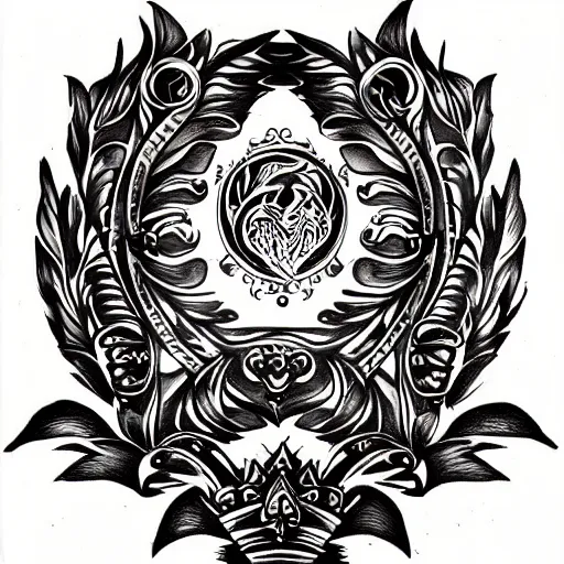 Prompt: aesthetic tattoo design of a pair of twin flames by ed hardy