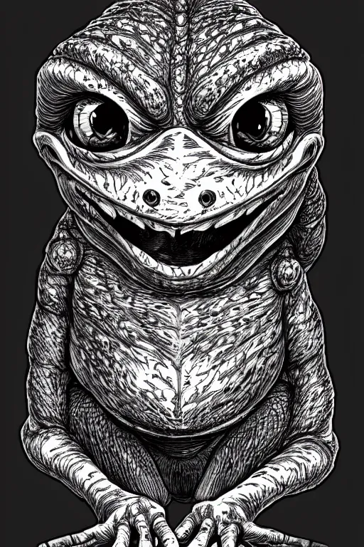 Image similar to toad goblin, symmetrical, highly detailed, digital art, sharp focus, trending on art station, kentaro miura manga art style