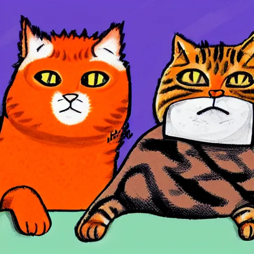 Image similar to orange cat, himbo cat, dumb cat, stupid cat