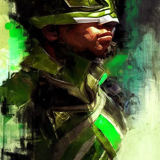 Prompt: the green ranger by carlosdattoliart on deviantart jeremy mann painting