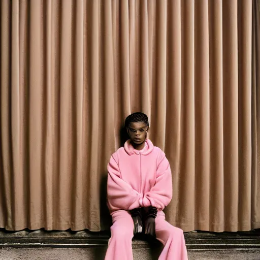 Image similar to realistic photoshooting for a new nike lookbook, color film photography, portrait of a beautiful woman, by photo in style of Tyler Mitchell, wes anderson, Julia Hetta, Tim Walker, Petra Collins, 35mm,