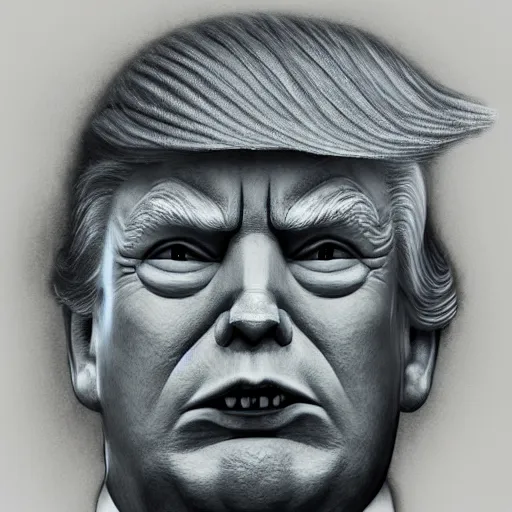 Image similar to donald trump, desk, orc, portrait,