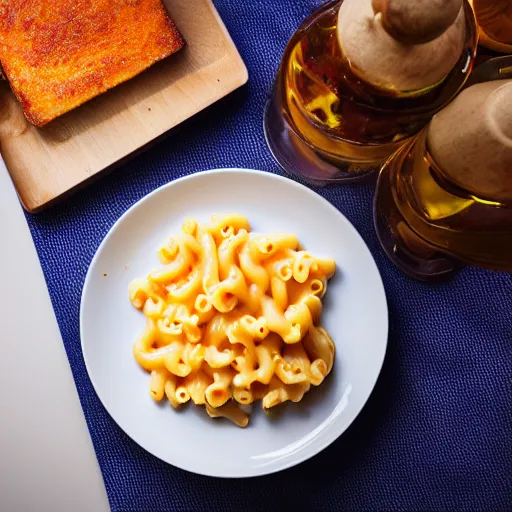 Image similar to dslr photograph of kraft macaroni and cheese, michelin starred restaurant, award winning photography