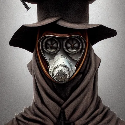 Prompt: portrait of a modern plague doctor,hyperdetailed,hyperrealistic,photorealistic,art by trevor henderson,greg rutkowski,artstation,deviantart,professional lighting,western comic style,sharp lineart,eerie,cg society