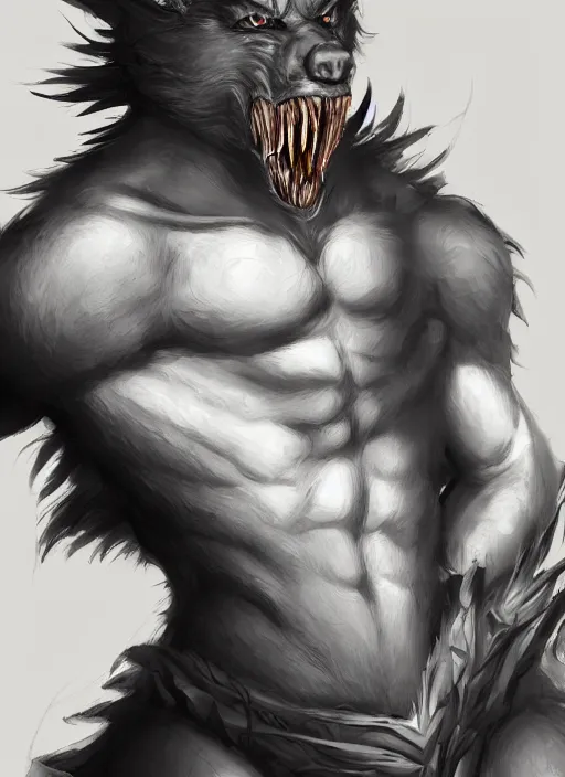 Image similar to detailed beautiful cool male character art depicting am infected werewolf monster, concept art, depth of field, on amino, by sakimichan patreon, wlop, weibo, bcy. net, colorhub. me high quality art on artstation.