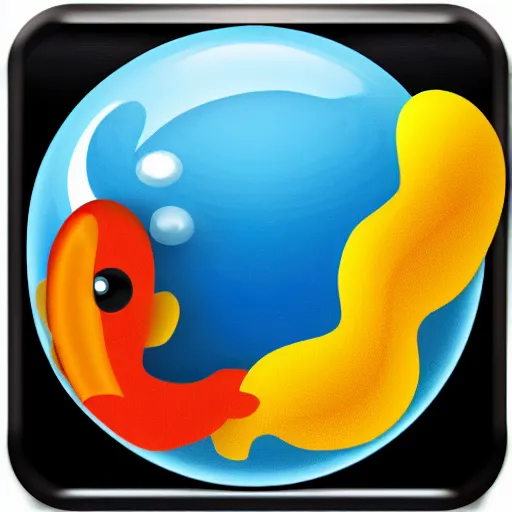 Image similar to web browser icon with a goldfish