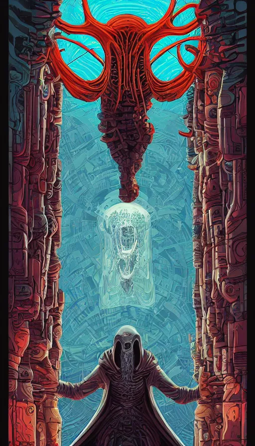 Image similar to The mindflayer, italian futurism, da vinci, Dan Mumford, Josan Gonzalez