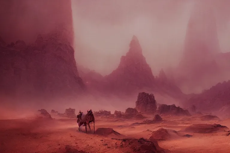 Image similar to ews shot of a beautiful sandstorm overthrowing a large municipality, shot by jimmy nelson and greg rutkowski, trending on artstation, artstation photorealism, cgsociety contest winner, photorealistic details, intricately defined, complexly detailed, reddishly dusty atmosphere, red lighting, 4 k