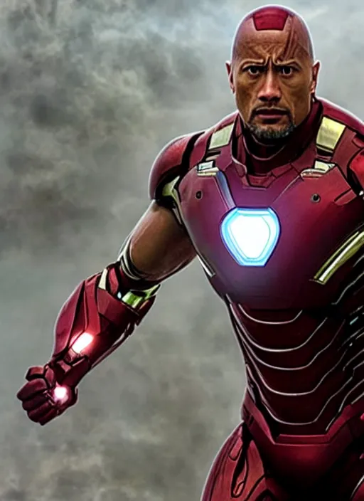 Image similar to Dwayne Johnson as ironman