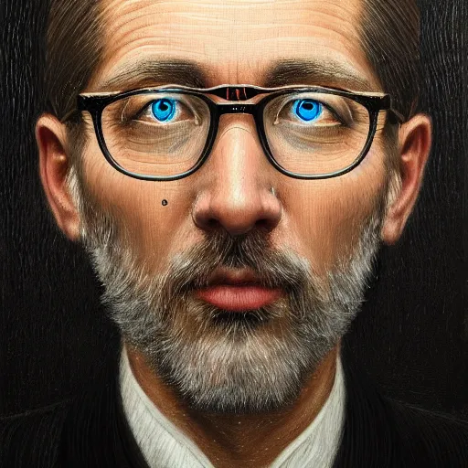 Image similar to highly detailed intricate masterpiece portrait painting of a scientist, trending on artstation.