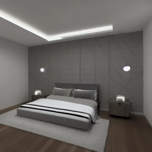 Image similar to parallax mapping of bedroom