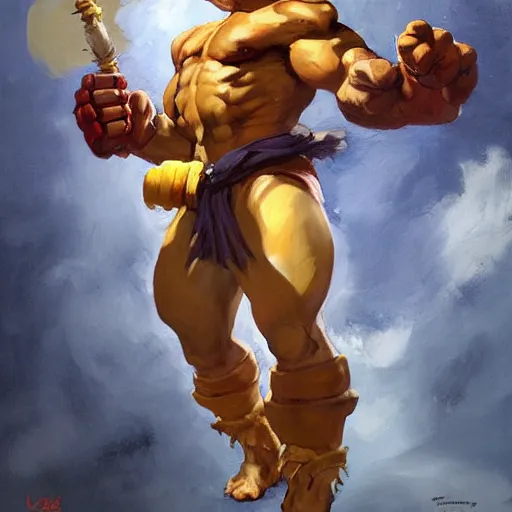 Prompt: greg manchess portrait painting of partially armored dhalsim from street fighter as overwatch character, medium shot, asymmetrical, profile picture, organic painting, sunny day, matte painting, bold shapes, hard edges, street art, trending on artstation, by huang guangjian and gil elvgren and gerald brom