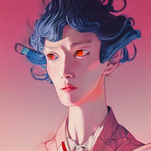 Image similar to prompt : fashion tv character portrait soft light painted by james jean and katsuhiro otomo and erik jones, inspired by akira anime, smooth face feature, intricate oil painting, high detail illustration, sharp high detail, manga and anime 1 9 9 9