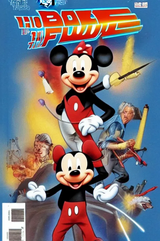 Prompt: Back to The Future part 96: the revenge starring Mickey Mouse