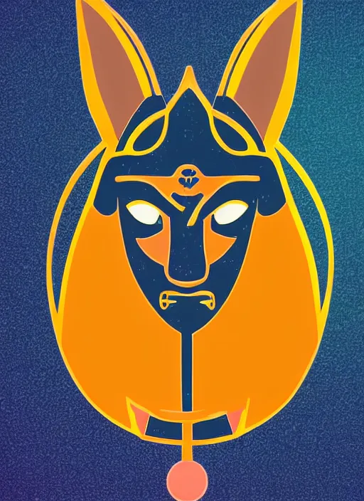 Image similar to a cute anubis god, digital art, iconic icon, 2 d vector logo, cartoon